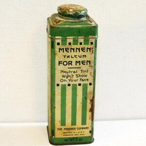Vintage Tin Mennen Talcum For Men Collecting Vintage Bath Display Advertising